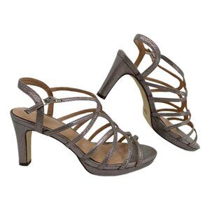 Menbur Silver Strappy Cage Heels | Size 38EU